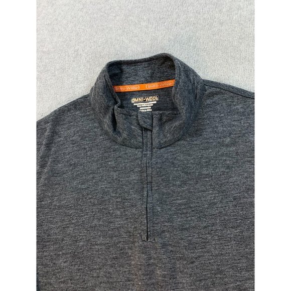 Omni Wool Quarter Zip Long Sleeve Pullover Base Layer‎ Shirt (Men's XL) Gray - Picture 2 of 12